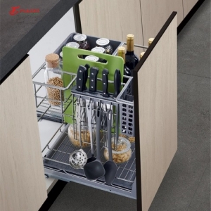 Giá đựng chai lọ - dao thớt inox nan tròn |FC08-01|