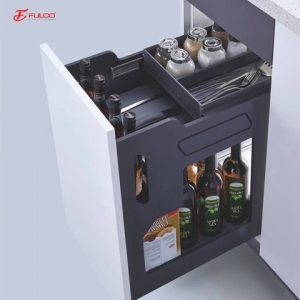 Giá đựng chai lọ - dao thớt màu xám phủ Nano 5 lớp |FCB03|